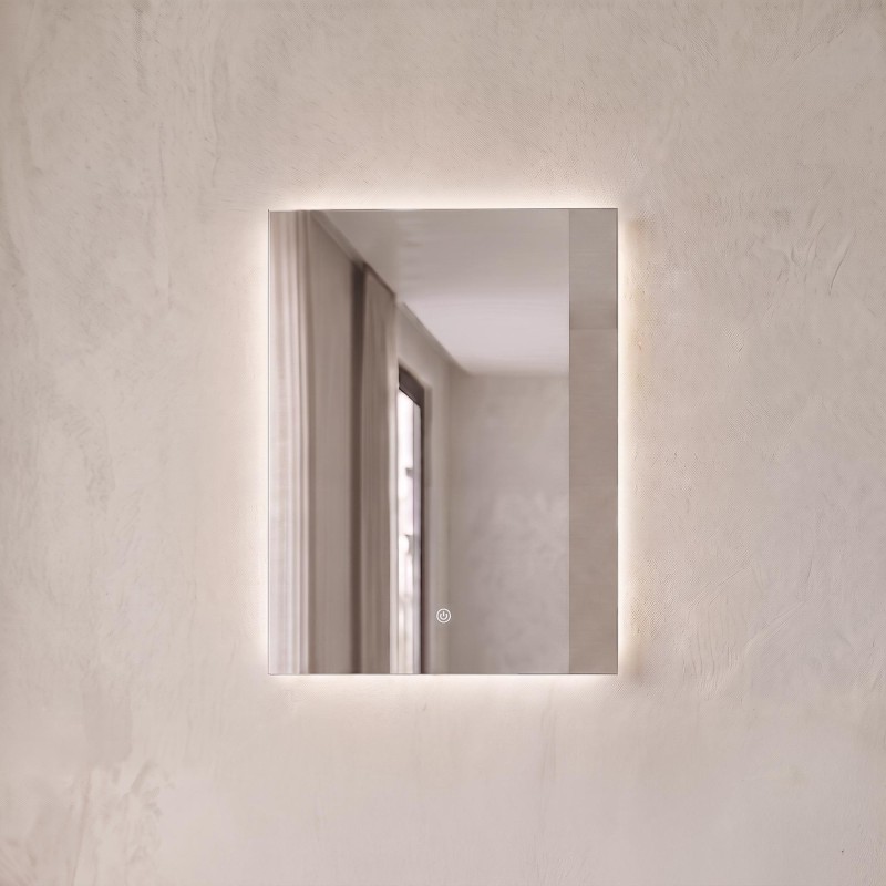 Badezimmerspiegel mit LED-Beleuchtung 60 x 80 cm