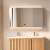 Badezimmerspiegelschrank mit dreiteiligem Spiegel und LED-Beleuchtung 120 x 75 cm