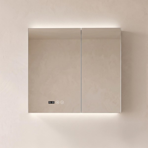 Badezimmerspiegelschrank mit LED-Beleuchtung 80 x 75 cm