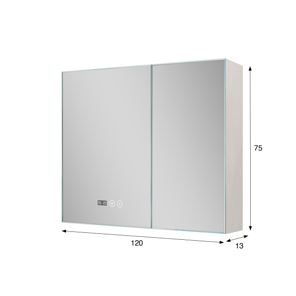 Badezimmerspiegelschrank mit LED-Beleuchtung 80 x 75 cm