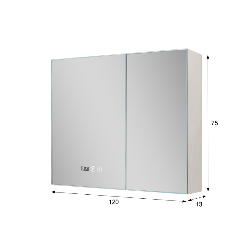 Badezimmerspiegelschrank mit LED-Beleuchtung 80 x 75 cm