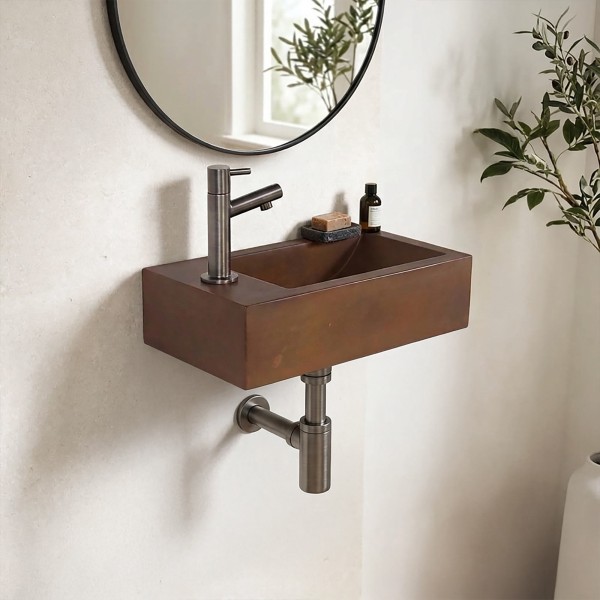 Kleines Wandwaschbecken aus Beton für das Gäste-WC - Core
