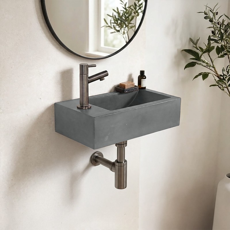 Kleines Wandwaschbecken aus Beton für das Gäste-WC - Core