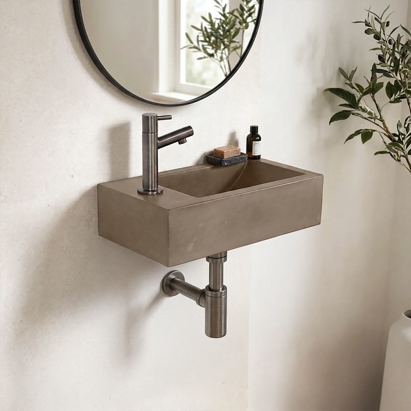 Kleines Wandwaschbecken aus Beton für das Gäste-WC - Core