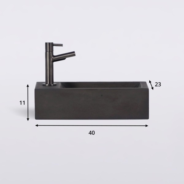 Kleines Wandwaschbecken aus Beton für das Gäste-WC - Core