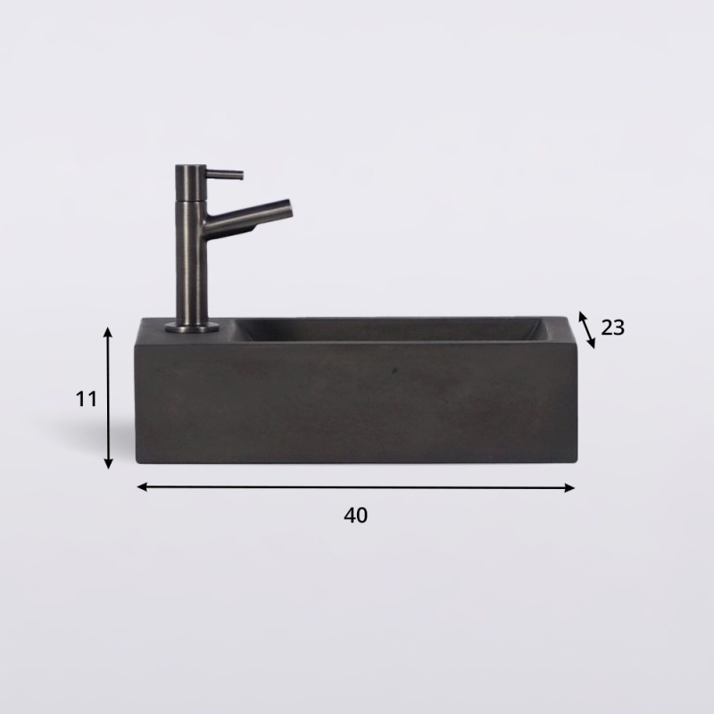Kleines Wandwaschbecken aus Beton für das Gäste-WC - Core