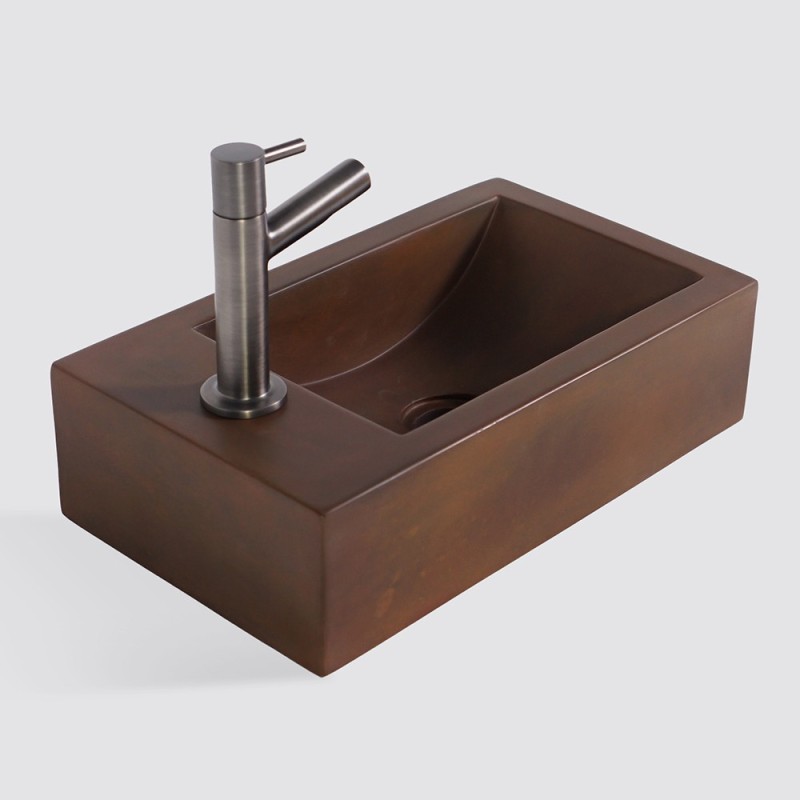 Kleines Wandwaschbecken aus Beton für das Gäste-WC - Core