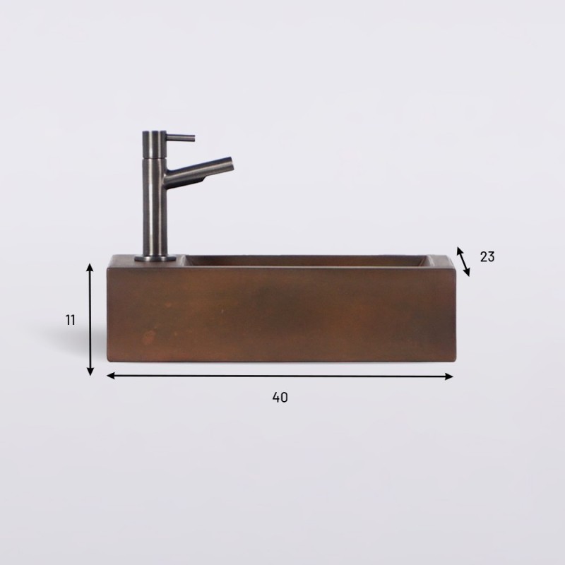 Kleines Wandwaschbecken aus Beton für das Gäste-WC - Core