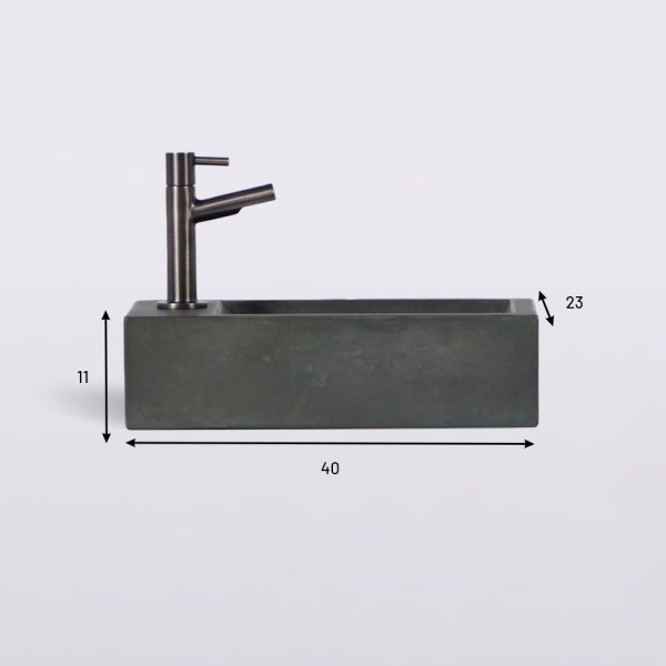 Kleines Wandwaschbecken aus Beton für das Gäste-WC - Core