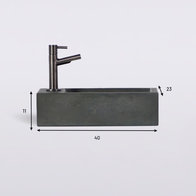 Kleines Wandwaschbecken aus Beton für das Gäste-WC - Core
