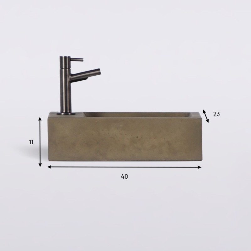 Kleines Wandwaschbecken aus Beton für das Gäste-WC - Core