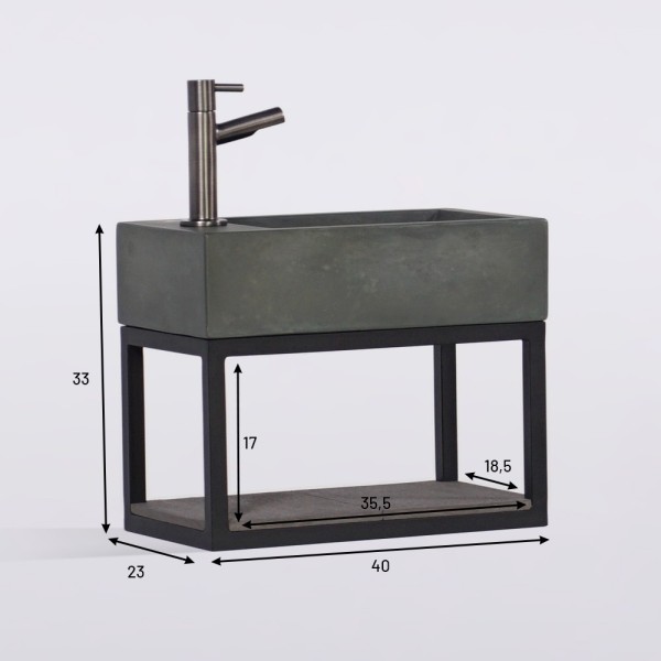 Handwaschbecken mit Handtuchhalter und Waschbecken aus Beton - Core