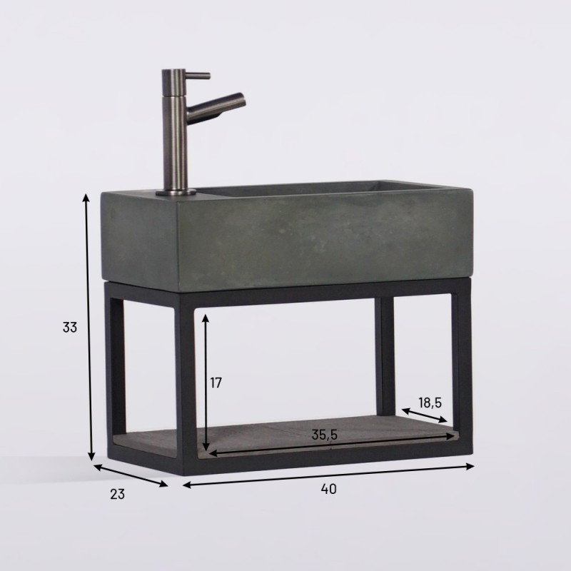 Handwaschbecken mit Handtuchhalter und Waschbecken aus Beton - Core