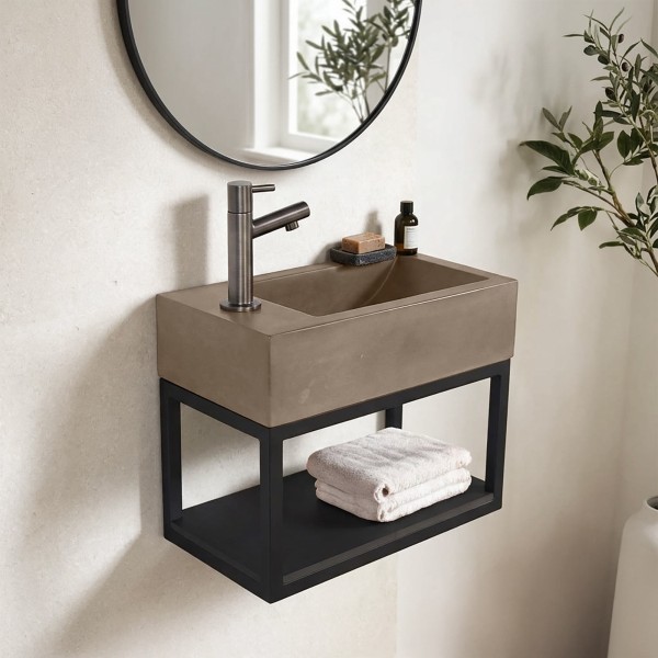 Handwaschbecken mit Handtuchhalter und Waschbecken aus Beton - Core