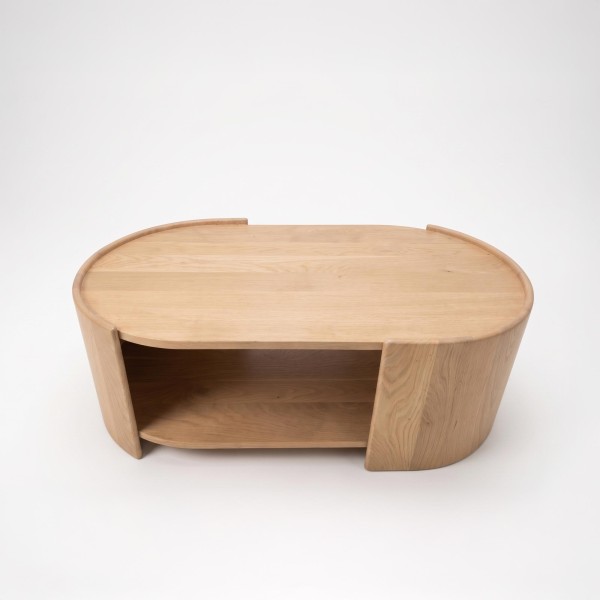 Design-Couchtisch aus massivem Eichenholz - Lago