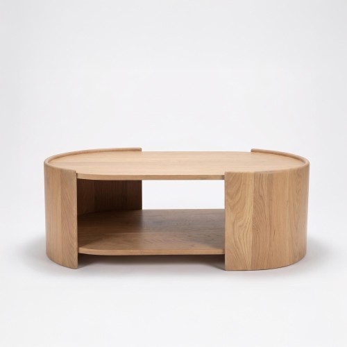 Design-Couchtisch aus massivem Eichenholz - Lago