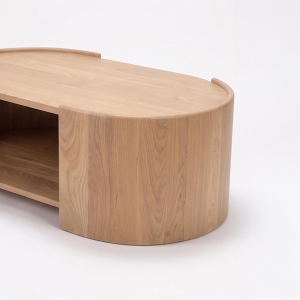 Design-Couchtisch aus massivem Eichenholz - Lago