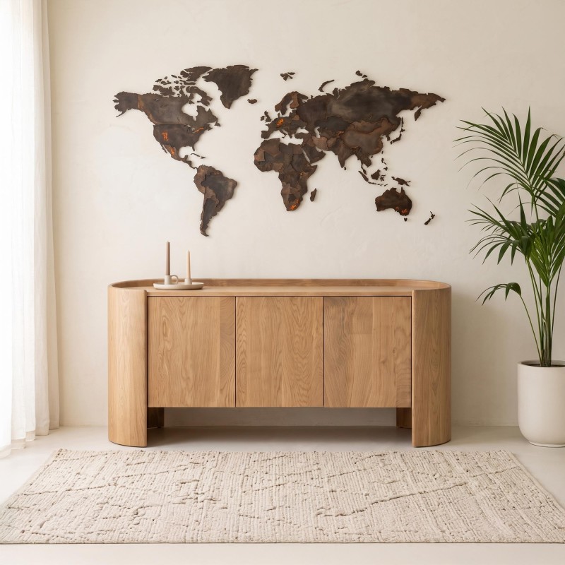 Sideboard aus massivem Eichenholz mit 3 Türen 165 cm - Lago