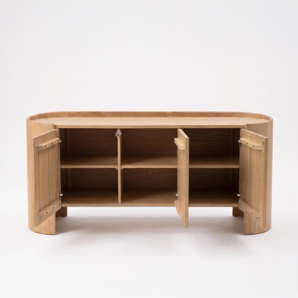 Sideboard aus massivem Eichenholz mit 3 Türen 165 cm - Lago