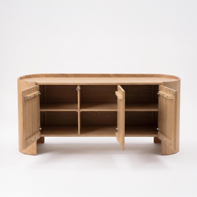 Sideboard aus massivem Eichenholz mit 3 Türen 165 cm - Lago