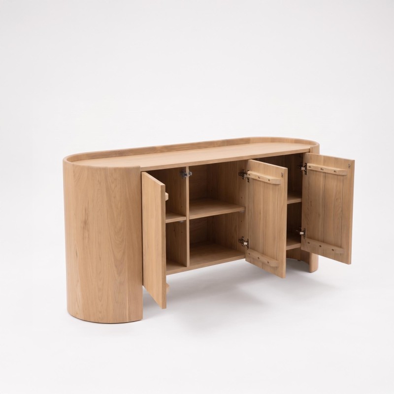 Sideboard aus massivem Eichenholz mit 3 Türen 165 cm - Lago