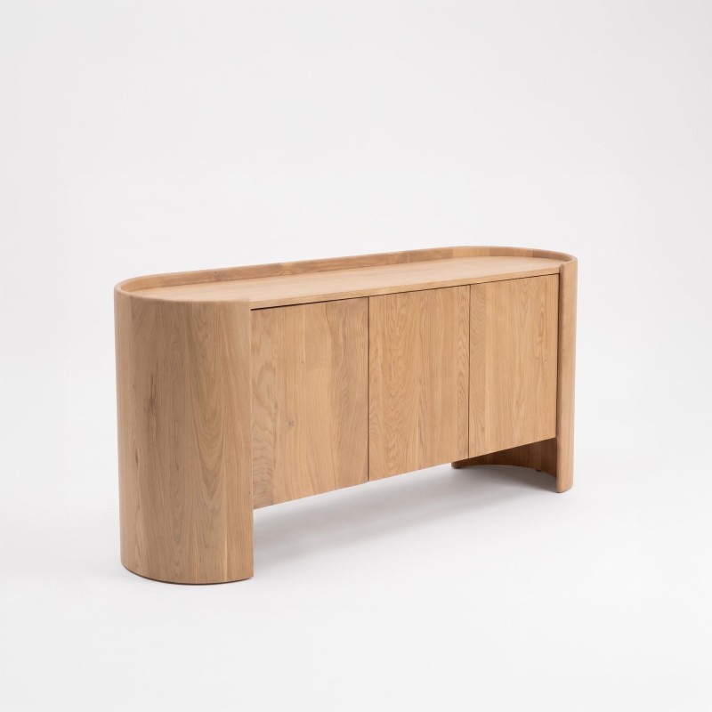 Sideboard aus massivem Eichenholz mit 3 Türen 165 cm - Lago