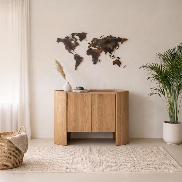 Sideboard aus massivem Eichenholz mit 2 Türen 110 cm - Lago