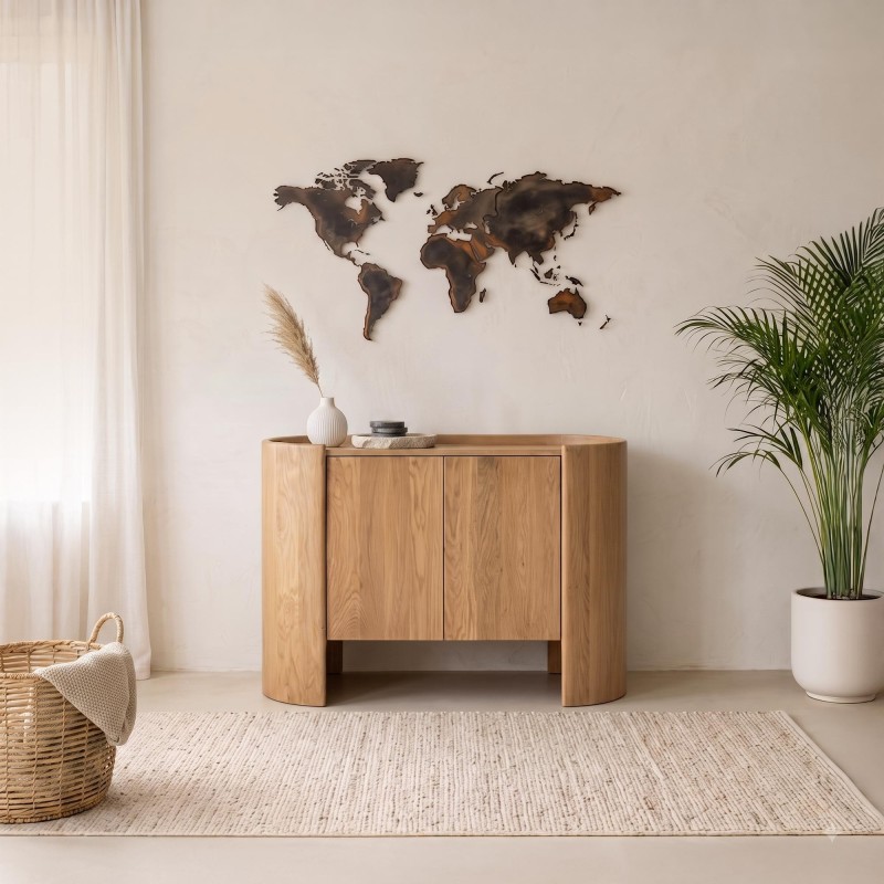 Sideboard aus massivem Eichenholz mit 2 Türen 110 cm - Lago