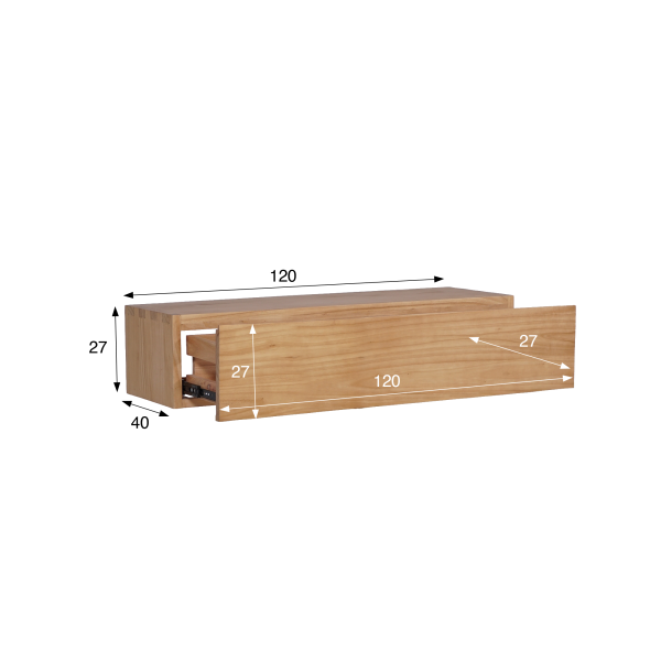 Wandhängender Waschtischunterschrank aus Massivholz - Trinity