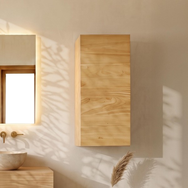 Badezimmer-Hochschrank aus Massivholz H90 cm - Trinity