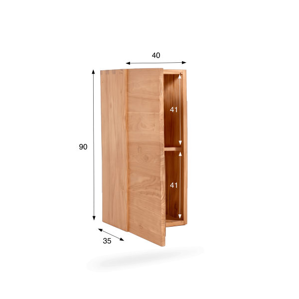 Badezimmer-Hochschrank aus Massivholz H90 cm - Trinity