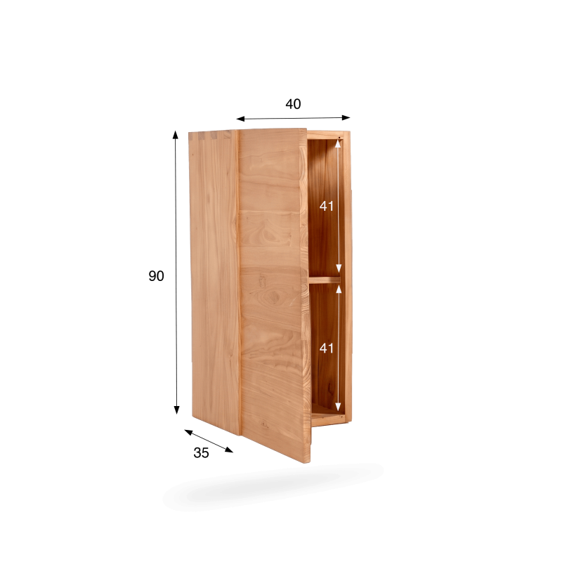 Badezimmer-Hochschrank aus Massivholz H90 cm - Trinity