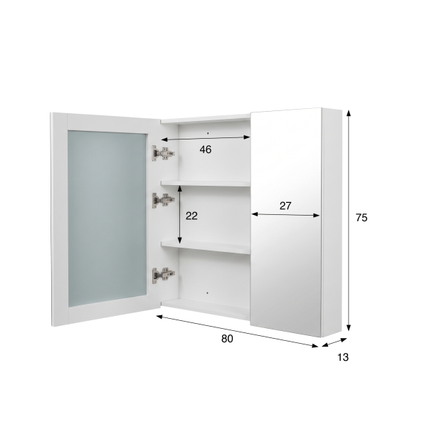 Badezimmerspiegelschrank 80 x 75 cm