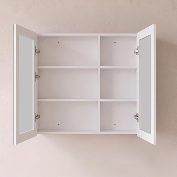 Badezimmerspiegelschrank mit LED-Beleuchtung 80 x 75 cm