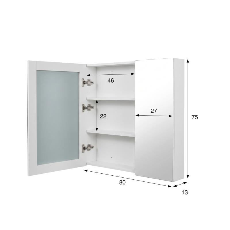 Badezimmerspiegelschrank mit LED-Beleuchtung 80 x 75 cm