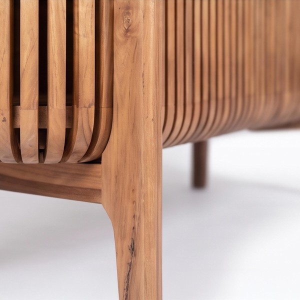Badezimmermöbel aus massivem Teakholz 120 cm - Avani