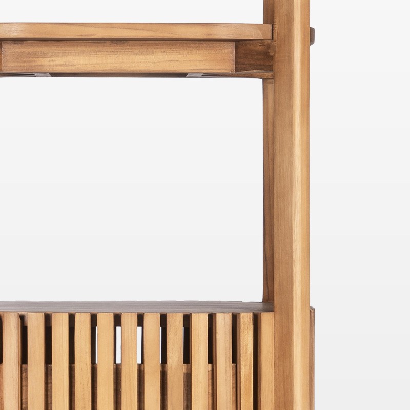 Badezimmer-Hochschrank aus massivem Teakholz - Avani