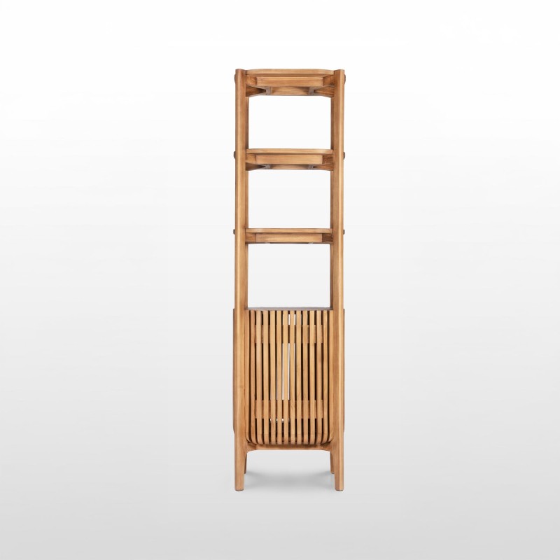 Badezimmer-Hochschrank aus massivem Teakholz - Avani
