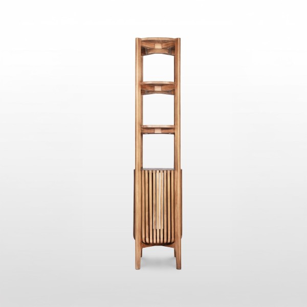 Badezimmer-Hochschrank aus massivem Teakholz - Avani