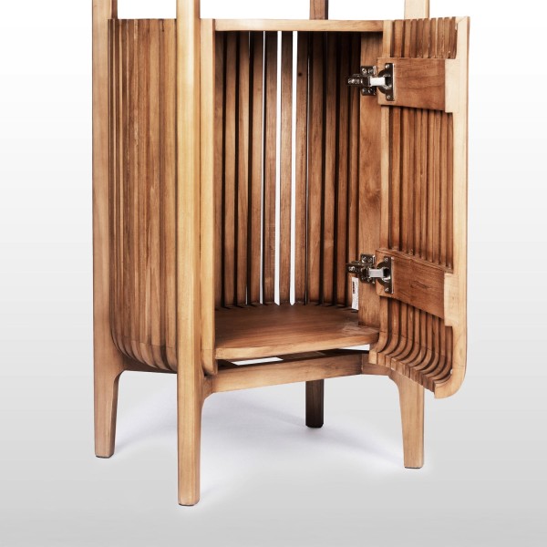 Badezimmer-Hochschrank aus massivem Teakholz - Avani