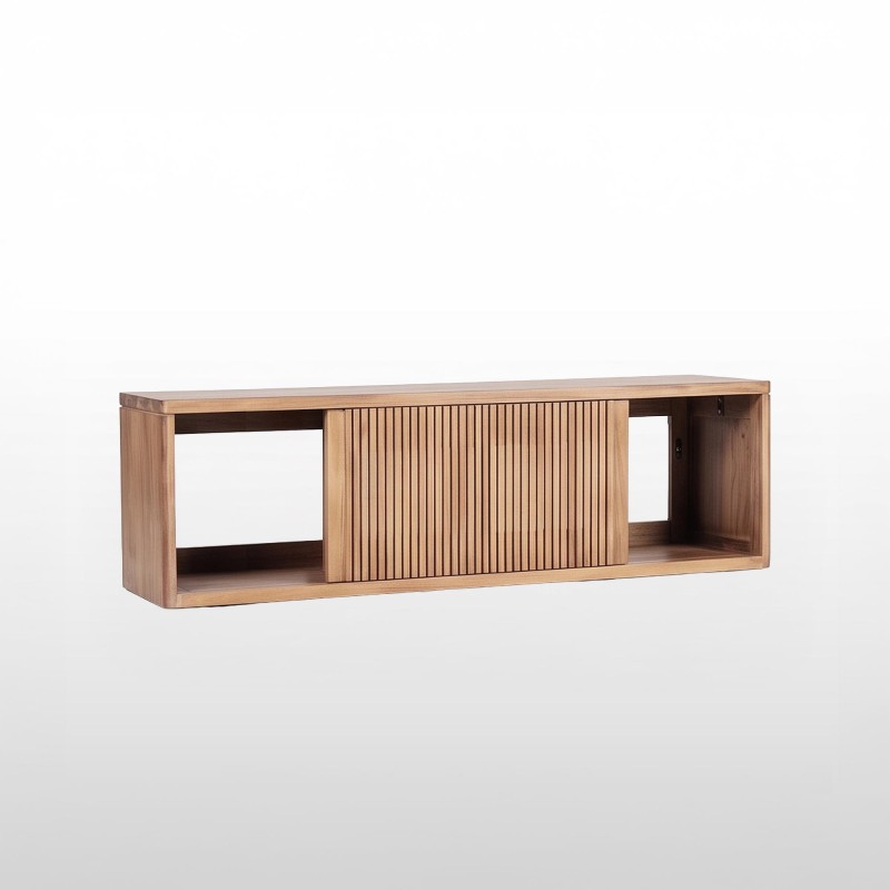 Hängendes Badezimmermöbel aus massivem Teakholz 100 cm - Rhea