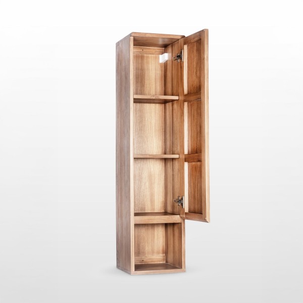 Hängender Badezimmer-Hochschrank aus massivem Teakholz - Rhea