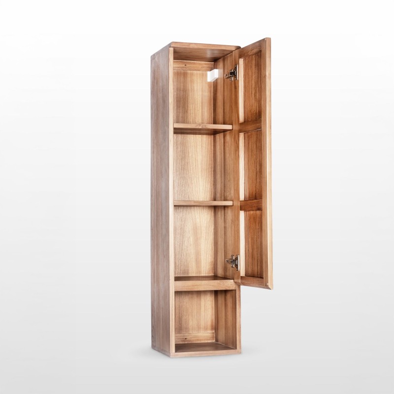 Hängender Badezimmer-Hochschrank aus massivem Teakholz - Rhea