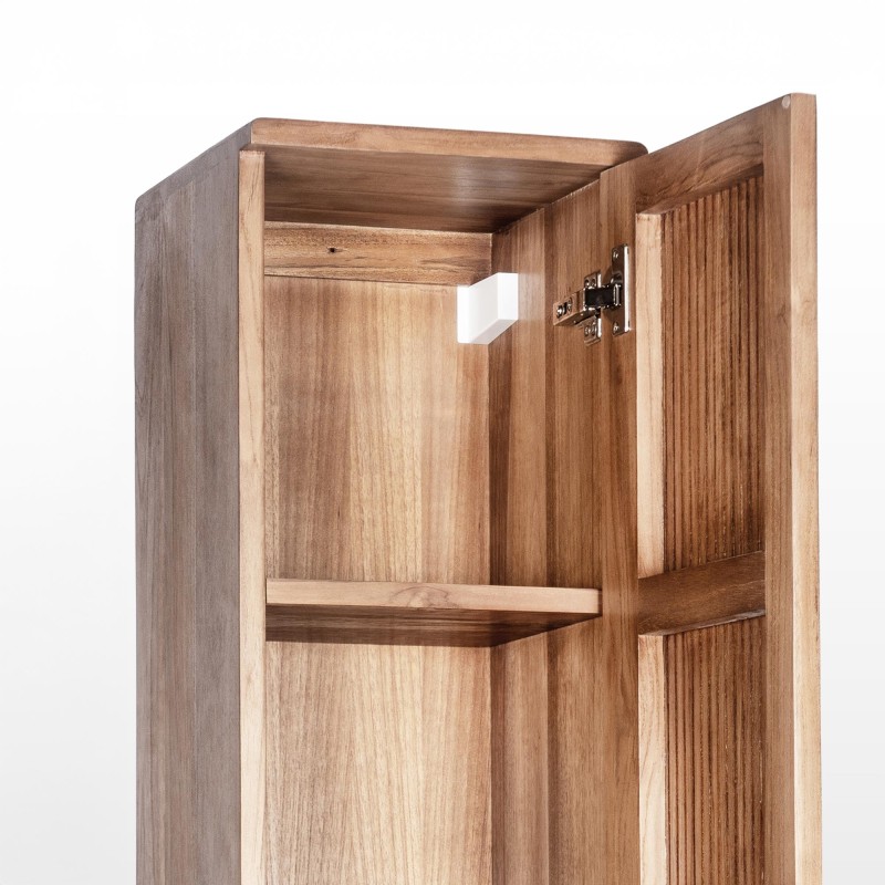 Hängender Badezimmer-Hochschrank aus massivem Teakholz - Rhea