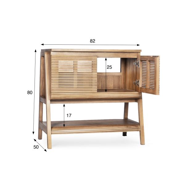 Badezimmermöbel aus massivem Teakholz 80 cm - Anika