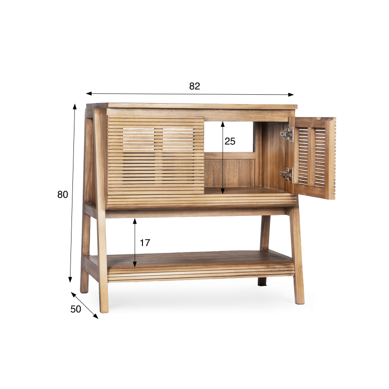 Badezimmermöbel aus massivem Teakholz 80 cm - Anika