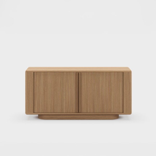 Design-Sideboard aus natürlichem Eichenholz mit Schiebetüren 180 cm - Kael