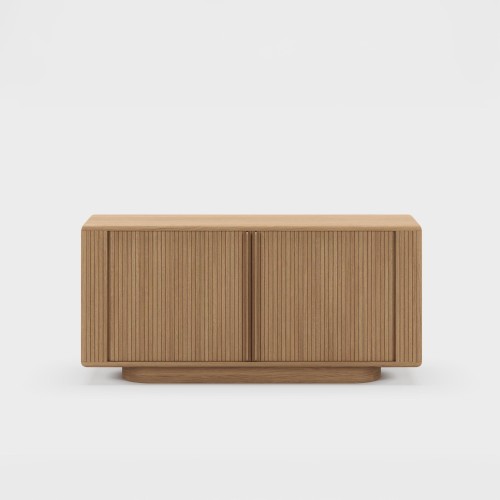 Design-Sideboard aus natürlichem Eichenholz mit Schiebetüren 180 cm - Kael