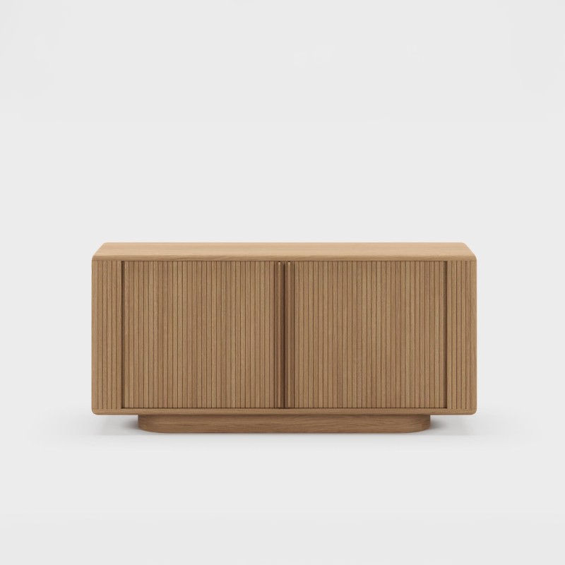 Design-Sideboard aus natürlichem Eichenholz mit Schiebetüren 180 cm - Kael