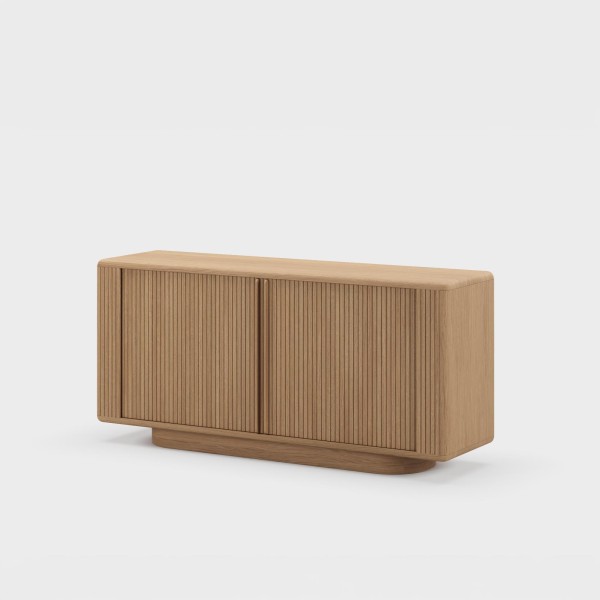 Design-Sideboard aus natürlichem Eichenholz mit Schiebetüren 180 cm - Kael